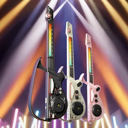 Multifunctional Stringless Electric Guitar Foldable DJ Guitar with Ambient Light Bluetooth Connectivity Musical Instrument Gift