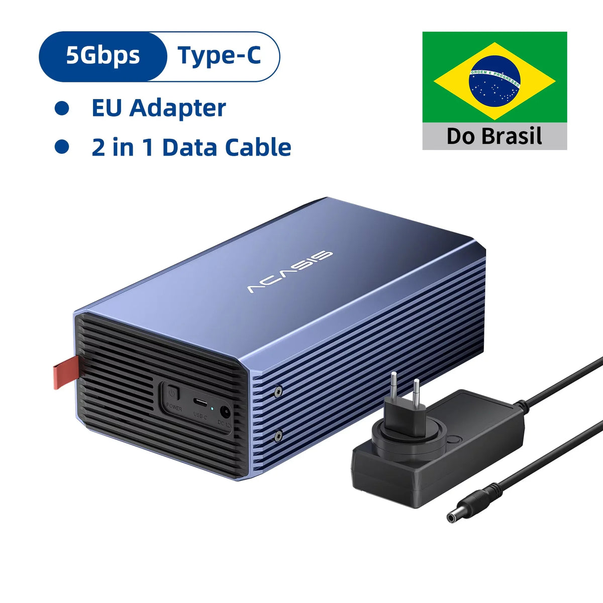 Acasis Dual Bay 3.5/2.5 Inch HDD/SSD Case 60TB External Hard Drive Enclosure SATA to USB Hard Disk Array with RAID Function