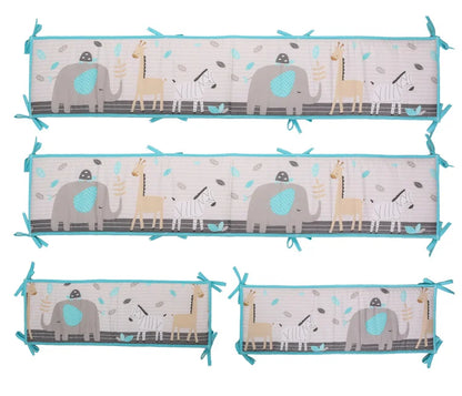 Crib Rail Cover Set and Baby Crib Liner  Baby Bumperless Crib Cot Protector Infant Bebe Bedding Set