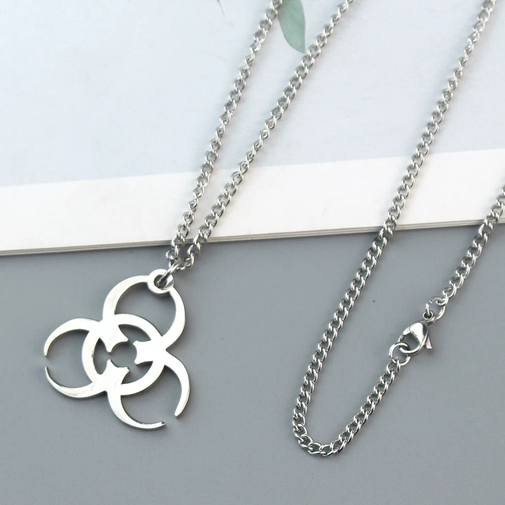 Stainless Steel Residents Evils Pendant Necklace Corporation Symbol Chain Necklace Fans Cosplay Party Jewelry Accessories Gift