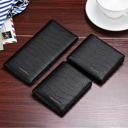 Men's fashion wallet, high-end genuine leather short card holder, personalized card bag