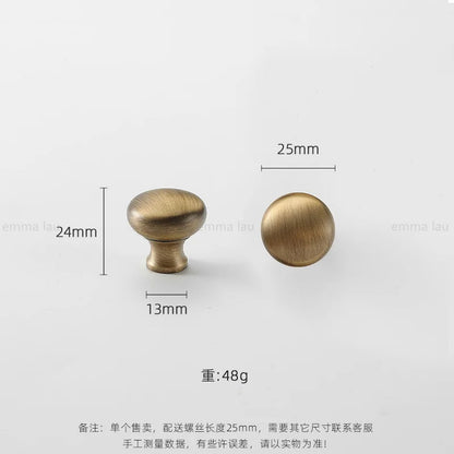 Light Luxury Brass Furniture Handles Retro Long Strip Cabinet Handles Round Door Drawer Knobs Kitchen Wardrobe Cupboard Pulls