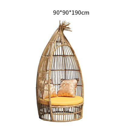 ！@Modern Outdoor Patio Garden Rattan Chair Sofa Set Casual Beach Birdcage Recliner Bird's Nest Net Celebrating Art Design