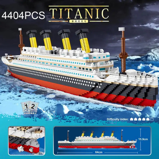4404PCS Titanic Building Blocks Cruise Ship Mini Assemble Bricks Model DIY Toys Kits Desktop Decoration Holiday Gifts For Adult