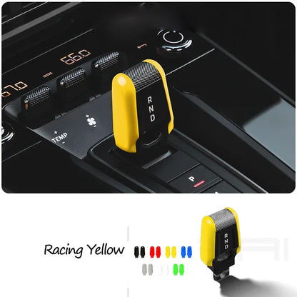 Car Carbon Fiber Gear Carmine Red Shift Lever Knob Trim Cover for Porsche 911 992 2020-2025 Replacement Modified Accessories