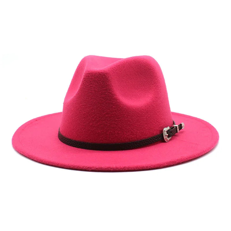 British Style Felt Jazz Fedora Hat 59-61CM Size Panama Trilby Hats for Women Men Gentleman Wedding Party Hat