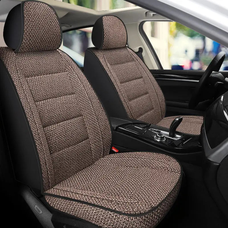 Universal Linen Car Seat Full Cover Breathable Comfortable Flax Sedan SUV Seat Cushion Car Seats Full Cover Protection