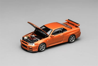 MOTORHELIX MH 1:64 EK9 JS Racing White Carbon TYPE R S2000 R34 Diecast Model Car