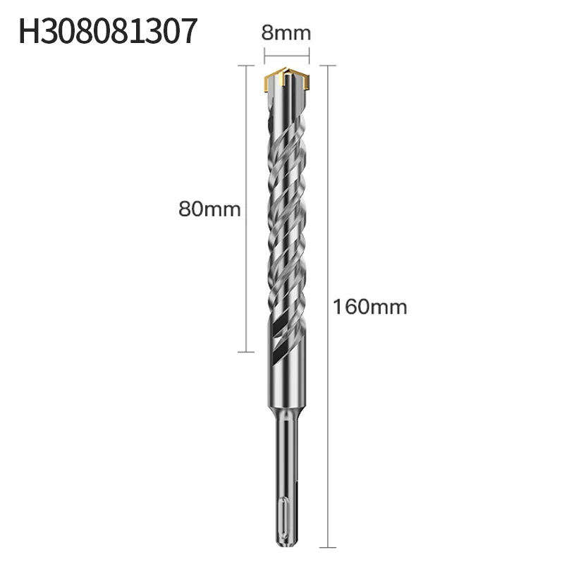 LIDIAO SDS Plus Rotary Hammer Drill Bits Concrete Drill Bit Long Round Handle Carbide Tipped Brick Stone Drilling 6 to 25mm