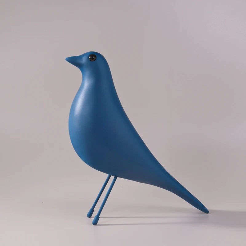 Nordic Style Bird Resin Statue, Modern Minimalist Sculpture Decorative Ornament for Bedroom Living Room Study Office