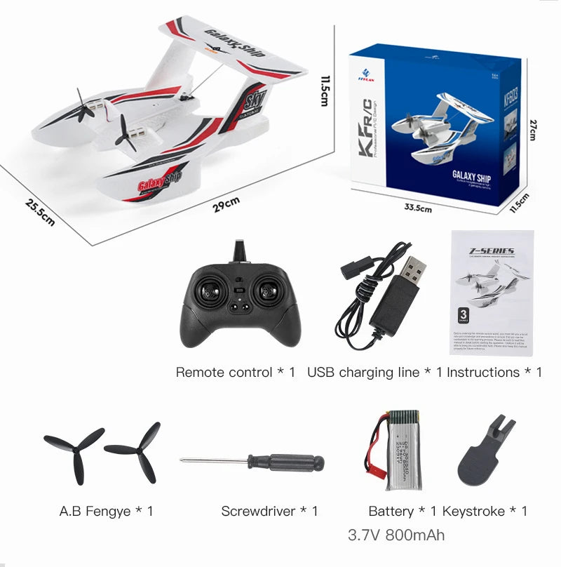 KF603 RC Glider EPP Foam 2.4G 3CH Radio Control Sea And Air RC Plane Water Land Flying Boat Airplane Toys Gift For Boys