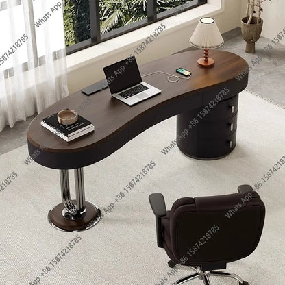 X36 C Modern Storage Computer Desks Luxury Elegant Adult Notebook Gaming Desk Office Executive Wooden Escritorio Ordenador Furni