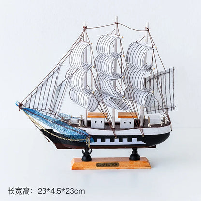 Wooden Sailboat Model Handcrafted Coastal Nautical Decor Table Centerpiece For Living Room Office Desk Gift For Adults And Teens