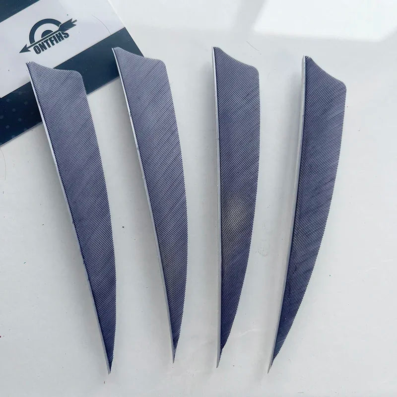 ONTFIHS 50PCS Archery Fletching RW 4" Shield Arrow Feathers with Natural Turkey Feathers
