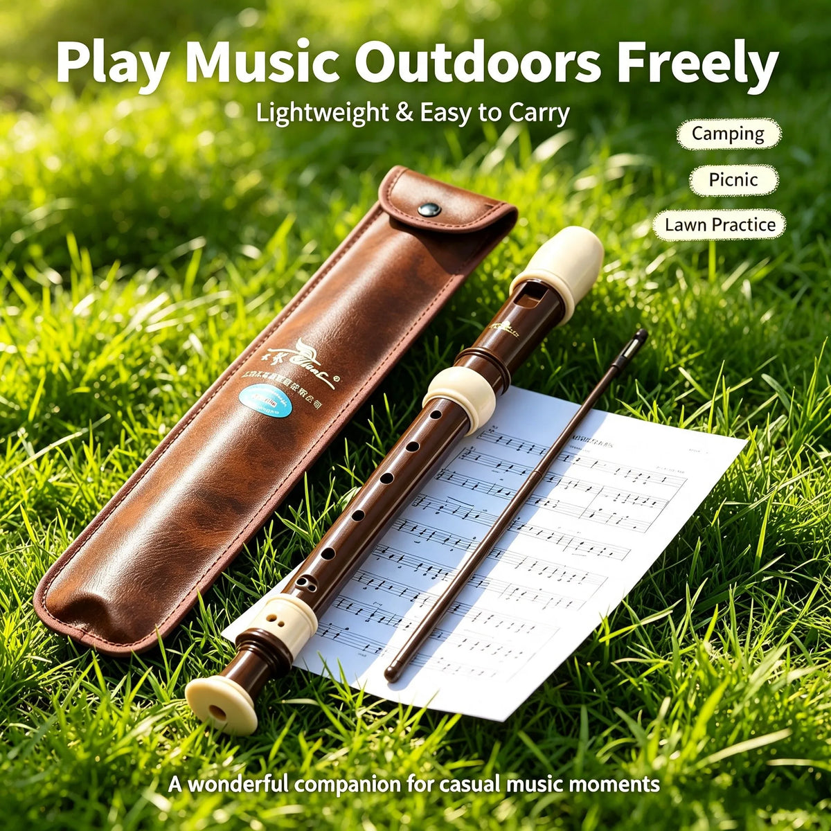 Baroque Style 8 Holes C Soprano Recorder Swan ABS Plastic Descant Flute Easy Learning Recorder Gift for School Music Class Begin