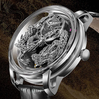 PINDU Designs Original New Men's Mechanical Watchew Dragon Series M2797B Automatic Movement Leather Sapphire Men Wristwatches