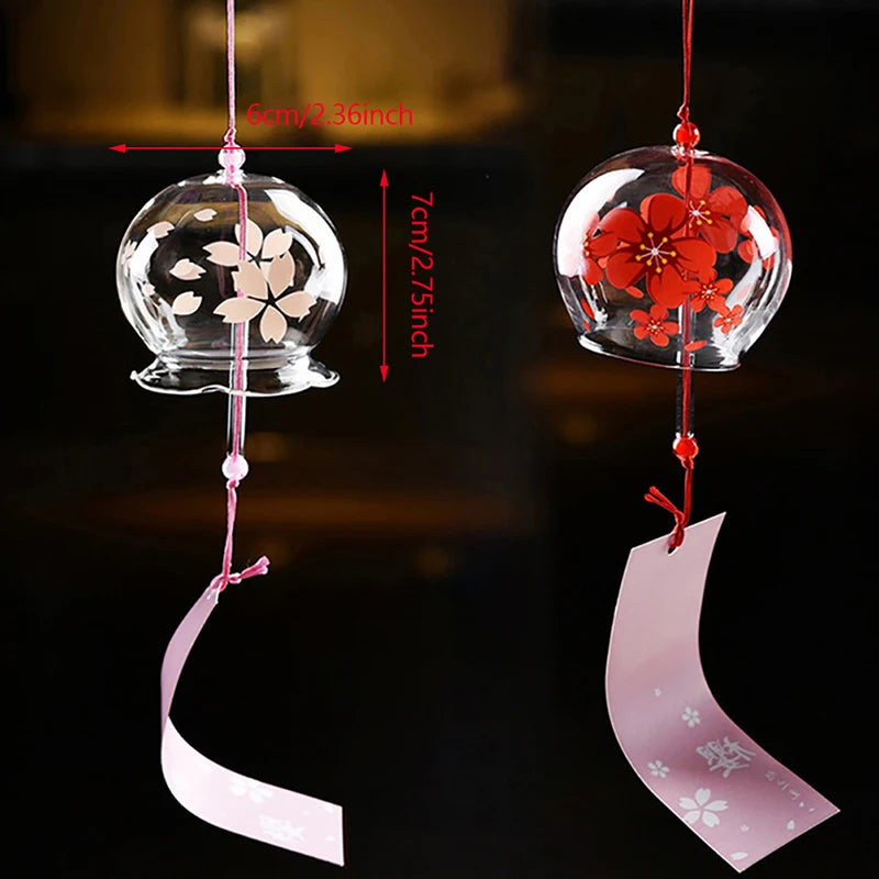 1PCSJapanese Wind Chime, Glass Furin, Handmade Wind Bell, Home Decor, Office Decor, Zen Decor, Summer Wind Chime, Japanese Craft
