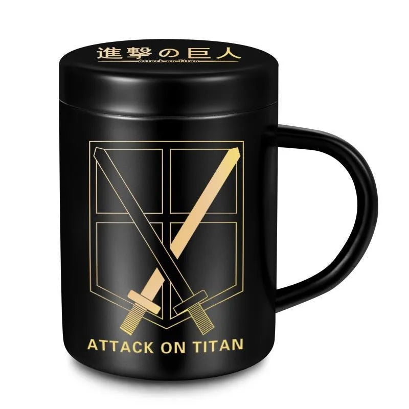 New Attack on Titan anime peripherals 304 stainless steel mug two-dimensional creative cartoon wings of freedom water cup gift