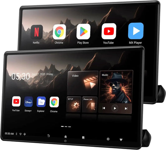 14"4K HD Android 14 Portable Car TV Headrest Monitor 4+64G/8+128G Video Player 5G WIFI/HDMI/Mirrored Link Entertainment Screen
