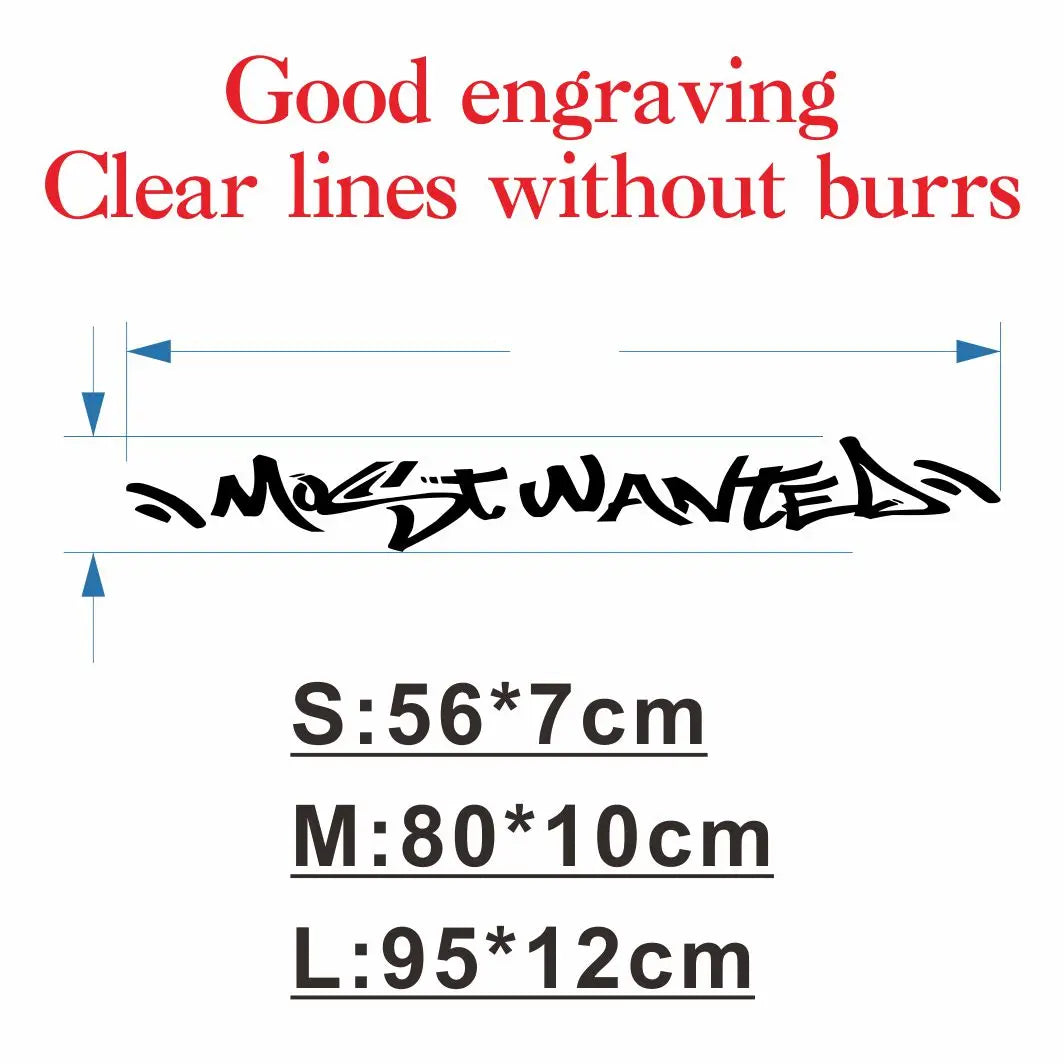 Graffiti Most Wanted Car Sticker Decal Front Rear Windshield Banner Bumper Auto Vehicle Vinyl Decor