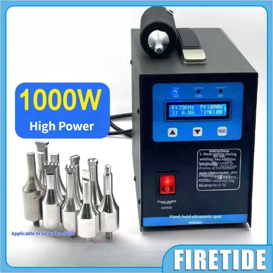 220V 1000W 35KHz 0-15mm Handheld Ultrasonic Spot Welding Machine Portable Plastic Spot Welder Fabric Plastic Welding Machine