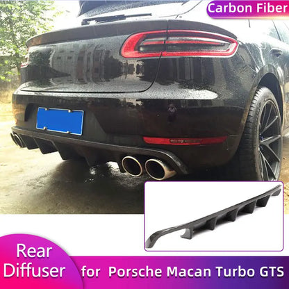 Carbon Fiber Rear Bumper Diffuser Lip Spoiler for Porsche Macan Turbo GTS Sport 2014-2020 Car Racing Rear Apron Lip Body Kit