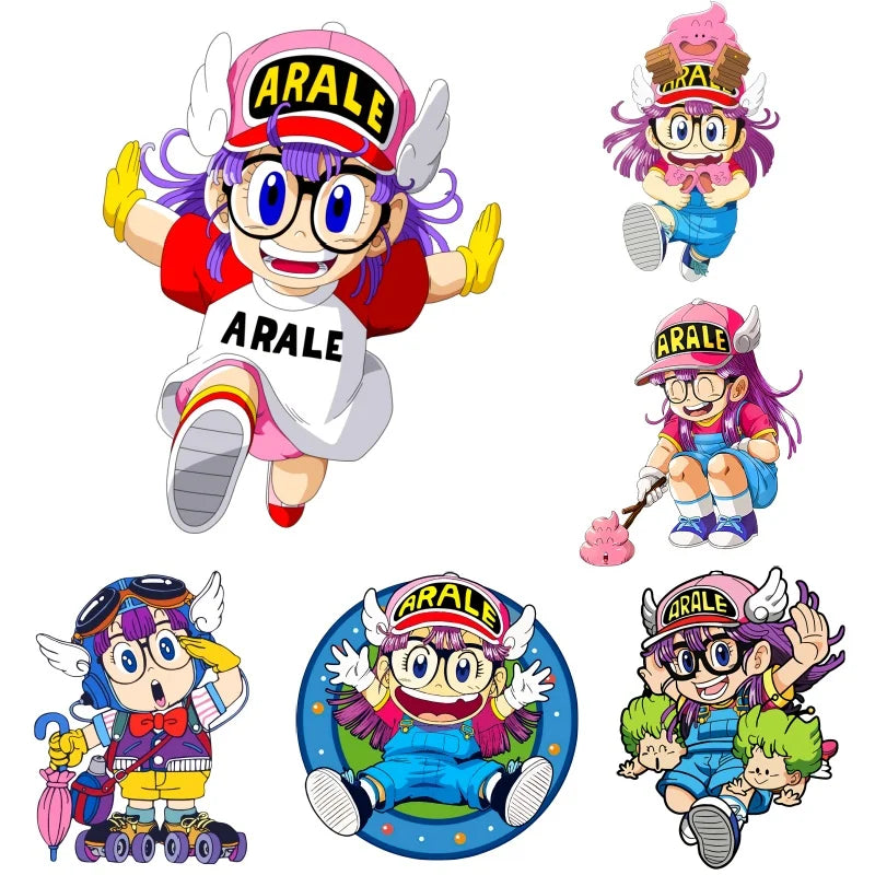 Anime Arale Dr Slump Cartoon Patches for Clothes Heat Transfer Thermal Vynil Stickers DIY T shirt Iron on for Women Appliqued