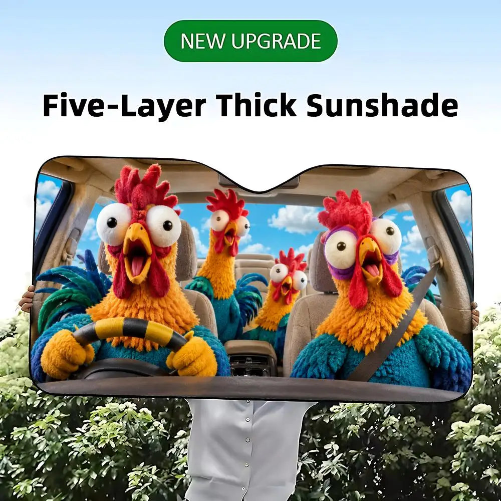 animal chicken Sun Visor Car Windshield Sun Visor - Foldable Universal Fit UV Block Heat Insulation Sunshade