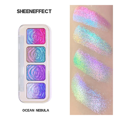 SHEEN EFFECT Cosmetics Multi-Chrome Chameleon Shift Eyeshadow Palette - Sheen Effect, Duochrome Metallic Glitter, Assorted Plast