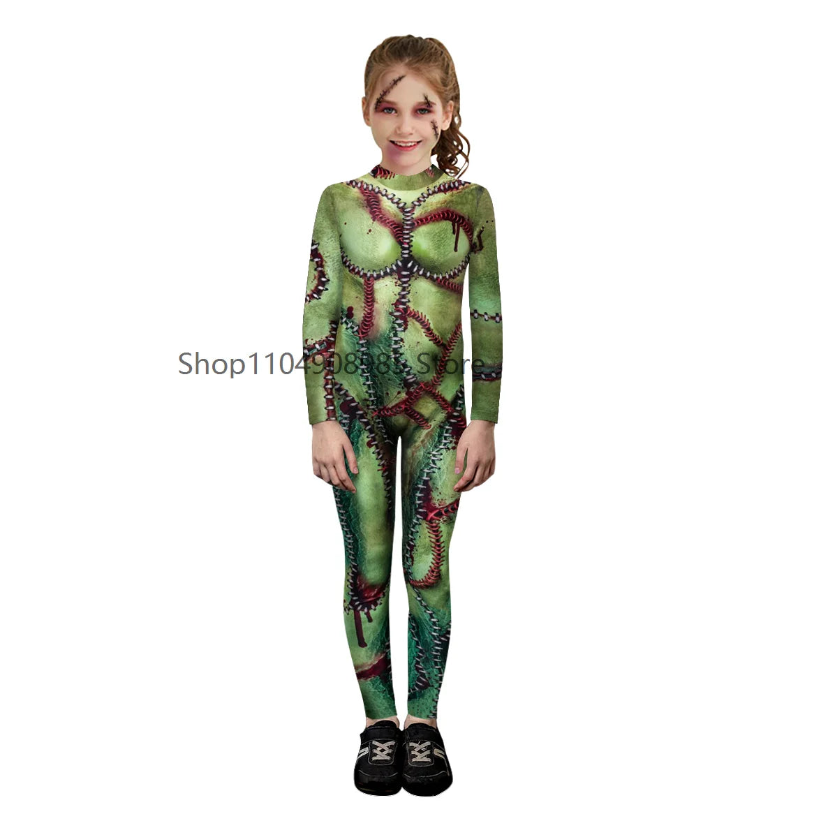 Halloween Cosplay Costume Zombies Skeleton Print Jumpsuit Boys Girls Zentai Suit Xmas Party Clothes Gifts Children Cartoon
