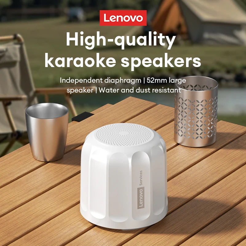 Lenovo HD107 Bluetooth 6.0 Speaker Bookshelf Camping Portable Outdoor Subwoofer TF Card USB Drive Mini TWS Stereo Music Player