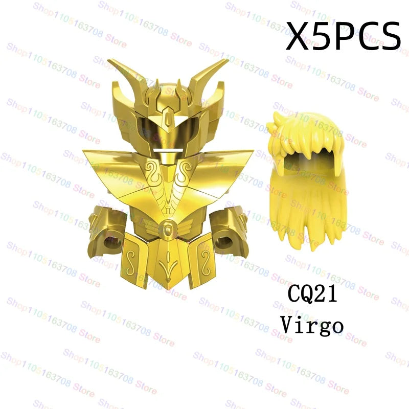 Saint Seiya Japanese Anime Cartoon Bricks Dolls Aiolia Aiolos Model Toys Building Blocks Figures Assembly Toys Gifts CQ11-22