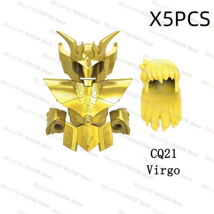 Saint Seiya Japanese Anime Cartoon Bricks Dolls Aiolia Aiolos Model Toys Building Blocks Figures Assembly Toys Gifts CQ11-22