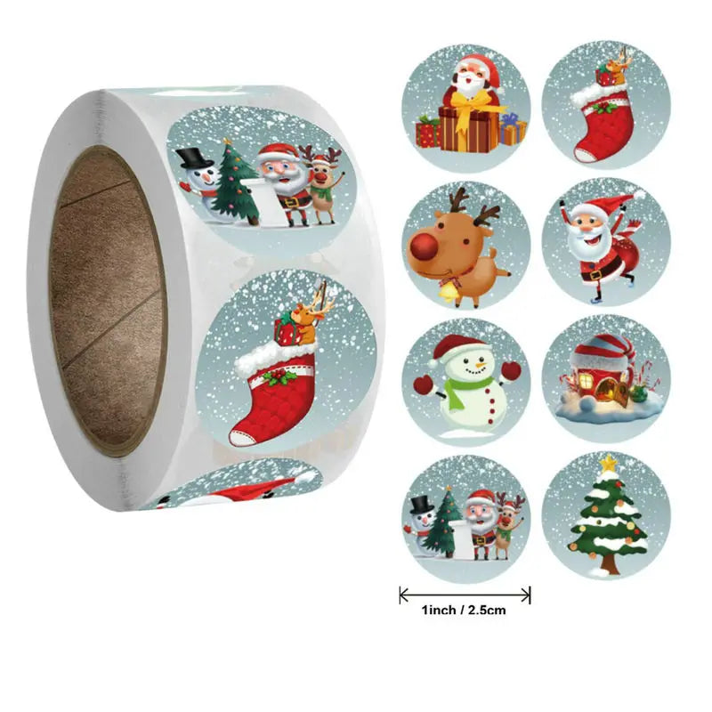 Christmas gift stickers decorative sealing sticker Merry Christmas Reward Self-adhesive labels  Day party