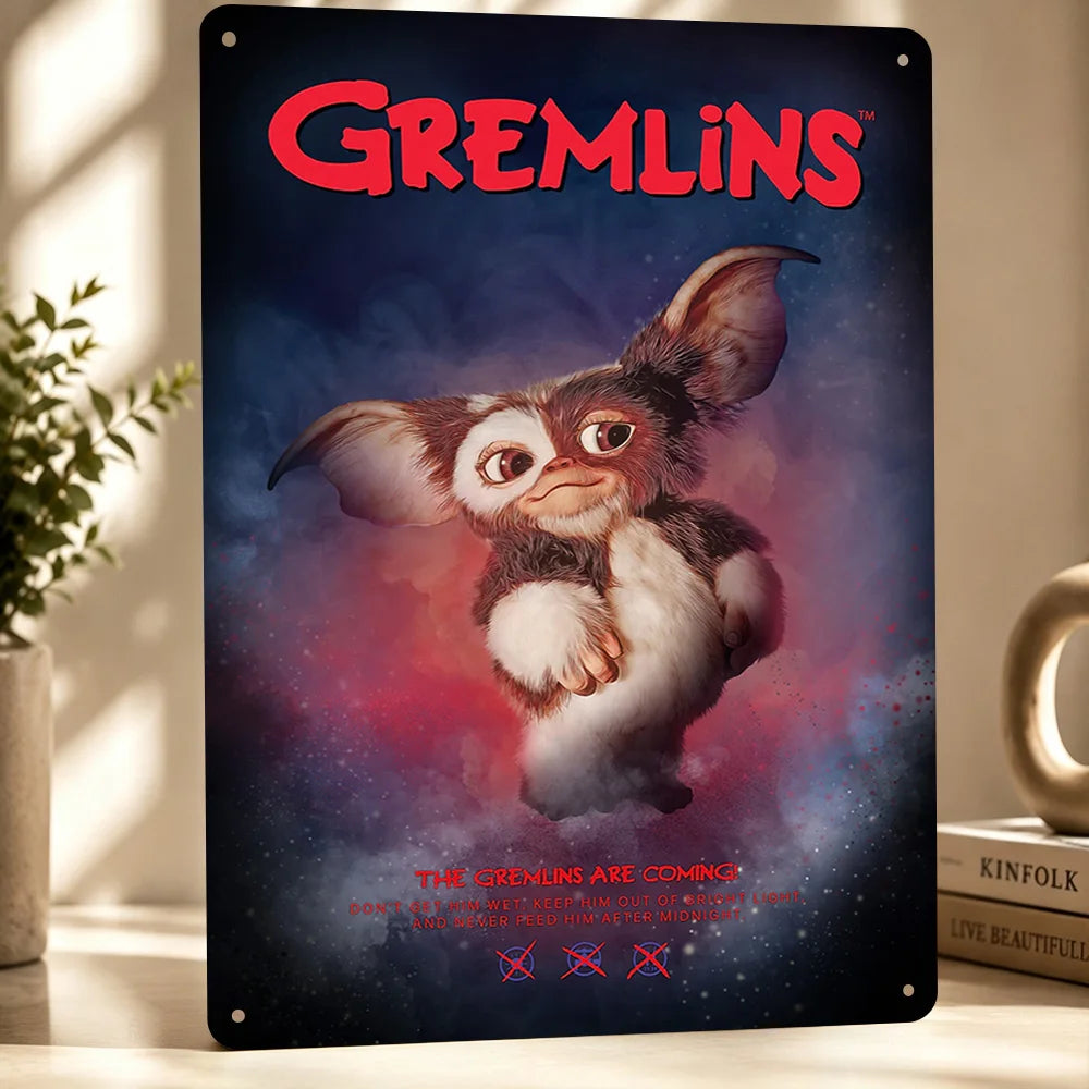 Gremlins Aluminum Posters Customized Metal Tin Sign Vintage Premium Dramatic Screen Scene Wall Art For Film Fans And Theaters