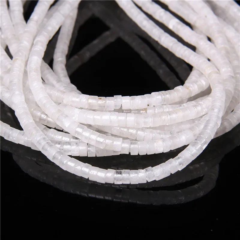 New Fashion Flat Disc Round Stone Bead 4x2MM Quartzs Imperial Agat Jaspers Loose Spacer Heishi Beads Jewelry Diy Accessories