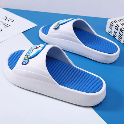 Doraemon Thick Sole Slide Sandals for Men Women Non Slip EVA Open Toe Slippers Casual Indoor Outdoor Beach Shoes Fans Best Gifts
