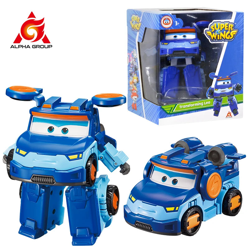 Super Wings 5 Inches Transforming Traver Transforms from Airplane to Robot in 10 Steps Deformation Action Figures Kid Toys Gift