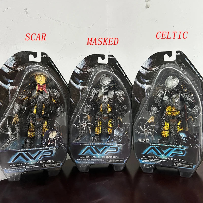 In Stock Celtic Predator Masked Scar Predator Figure Alien Action Figure Toys Collection Model Toys Joint Movable Gift for Kids