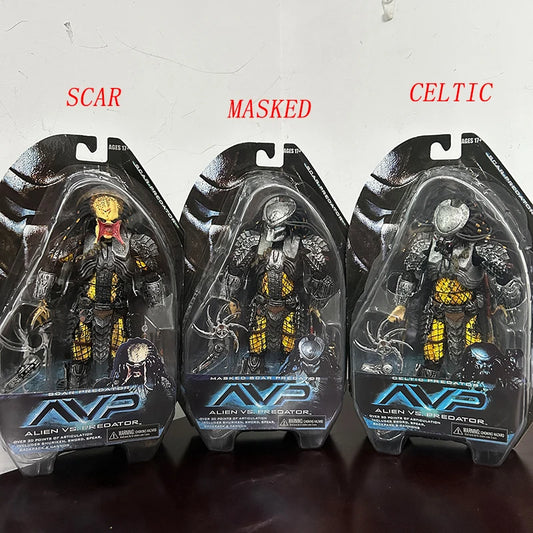 In Stock Celtic Predator Masked Scar Predator Figure Alien Action Figure Toys Collection Model Toys Joint Movable Gift for Kids