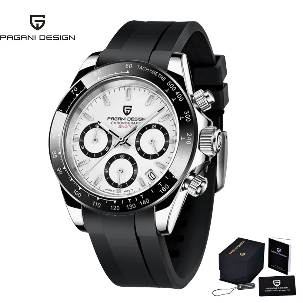 PAGANI Design PD1644 Men Quartz Watches Top Brand Luxury Sports Sapphire Stainless Steel Waterproof Chronograph Reloj Hombre