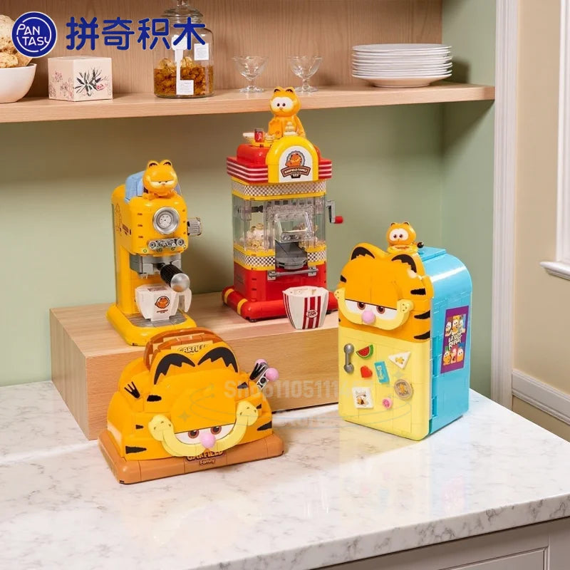 Pantasy The Garfield Home Appliance Building Blocks Food Series Cartoon Assembly Toys Models Desktop Decoration Collection Gifts