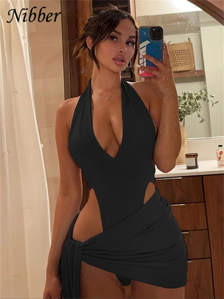 Nibber Sexy Beach Vacation Wear Basic Bikini Bodysuit Skirts 2 Two Piece Sets For Women's Clothing Suits  Swimsuit Female 2026