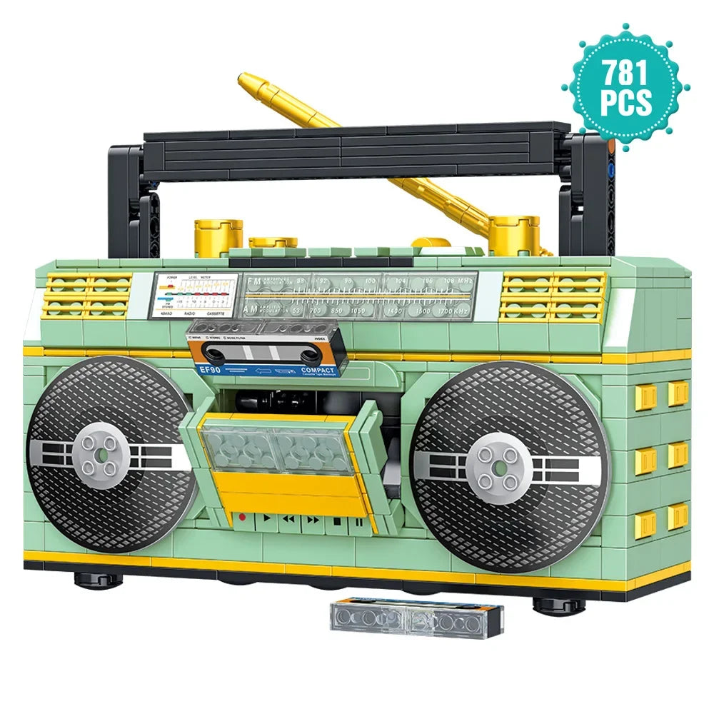Retro Radio Classic Series Building Blocks Set Vintage Music Player Display Kit DIY Model Creative Gift Toys Adults Kid Children