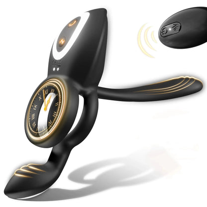 Kushor 4in1 Vibrating Cock Ring Vibrator Penis Ring G Spot Clit Stimulator Men Ejaculation Delay Remote Control Couple Sex Toy