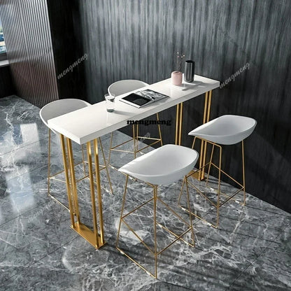 R Nordic Style Light Luxury Bar Tables Solid Wood Lean Against The Wall Coffee Shop Domestic Bar Tables Side Furniture Mesa