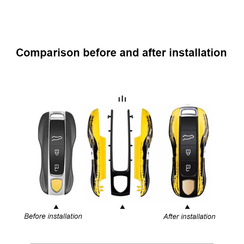 For Porsche Panamera Cayenne Macan 718 Cayman Boxster 911 Taycan 10-25 Car  Key Case Protective Shell Cover