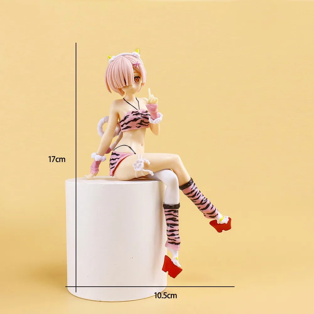 New Anime Figure Pajamas Leopard Bikini Sitting Posture Girl PVC Action Collection Model
