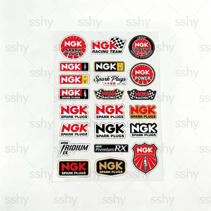 For NGK Reflective Motorcycle Stickers Waterproof Vinyl Decals for Motorbike Helmet Fuel Tank Bike