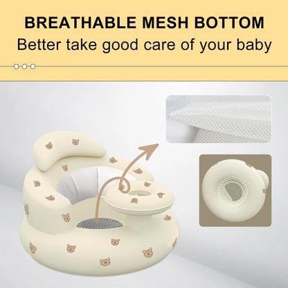 Baby Sofa Inflatable Seat for Babies  Chair with Tray, Built in Air Pump Infant Back Support Sofa Toddler Chair for Sitting Up